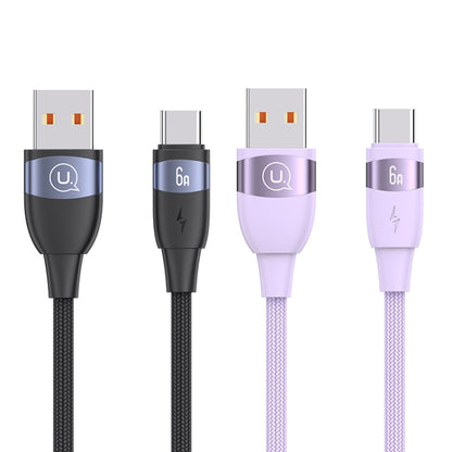 USAMS US-SJ631 U85 2m USB to Type-C 6A Aluminum Alloy Fast Charging & Data Cable(Purple) - USB-C & Type-C Cable by USAMS | Online Shopping UK | buy2fix