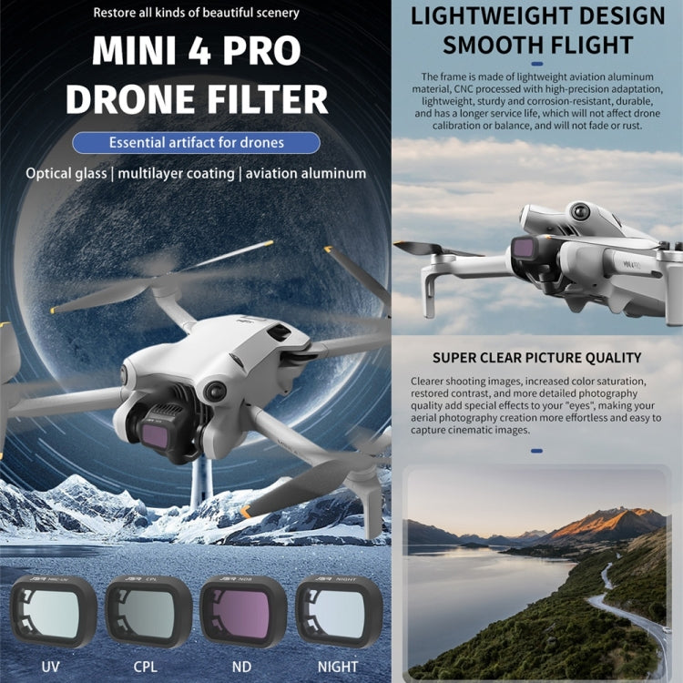 For DJI Mini 4 Pro JSR KB Series Drone Camera Lens Filter, Filter:4 in 1 NDPL - Mavic Lens Filter by JSR | Online Shopping UK | buy2fix