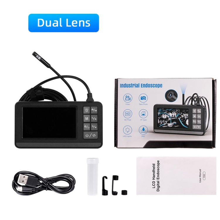 P005 8mm Dual Lenses Industrial Pipeline Endoscope with 4.3 inch HD Screen, Spec:3m Tube -  by buy2fix | Online Shopping UK | buy2fix
