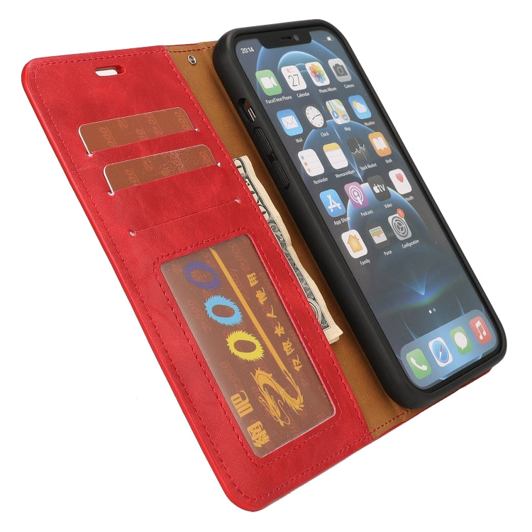 For iPhone 15 Pro Max Crazy Horse Texture Detachable Horizontal Flip PU Case(Red) - iPhone 15 Pro Max Cases by buy2fix | Online Shopping UK | buy2fix