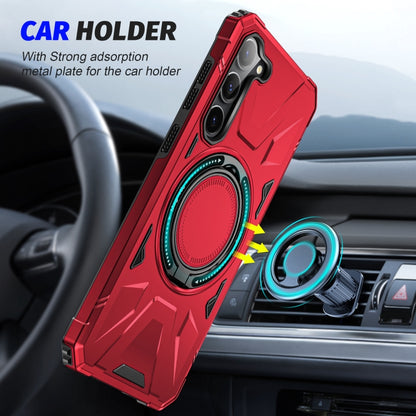 For Samsung Galaxy S24 5G MagSafe Magnetic Shockproof Phone Case with Ring Holder(Red) - Galaxy S24 5G Cases by buy2fix | Online Shopping UK | buy2fix