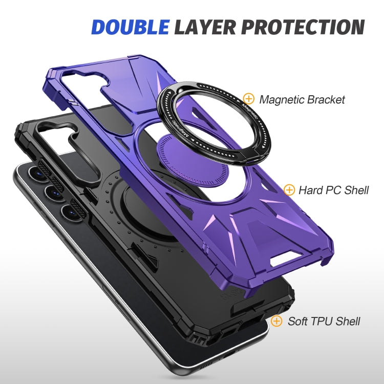 For Samsung Galaxy S24 5G MagSafe Magnetic Shockproof Phone Case with Ring Holder(Purple) - Galaxy S24 5G Cases by buy2fix | Online Shopping UK | buy2fix