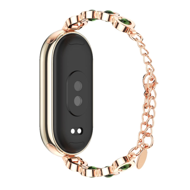 For Xiaomi Mi Band 8 / 9 / 9 NFC Mijobs Mermaid Beauty Bracelet Watch Band(Rose Gold Green) - Watch Bands by MIJOBS | Online Shopping UK | buy2fix