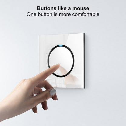 86mm Round LED Tempered Glass Switch Panel, White Round Glass, Style:One Open Dual Control - Consumer Electronics by buy2fix | Online Shopping UK | buy2fix