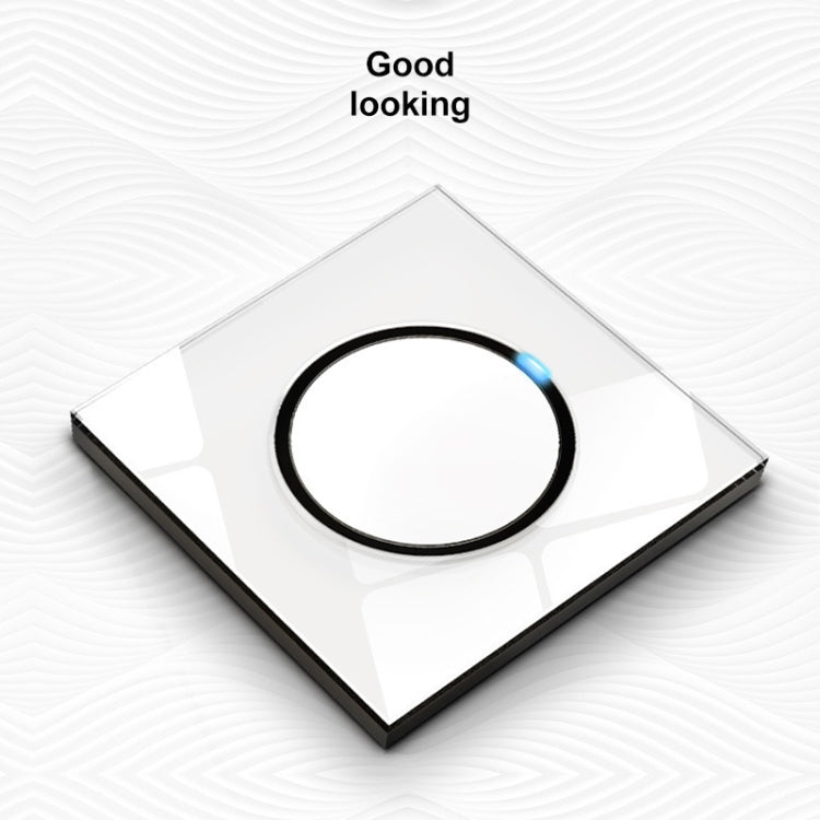 86mm Round LED Tempered Glass Switch Panel, White Round Glass, Style:Dual Computer Socket - Consumer Electronics by buy2fix | Online Shopping UK | buy2fix