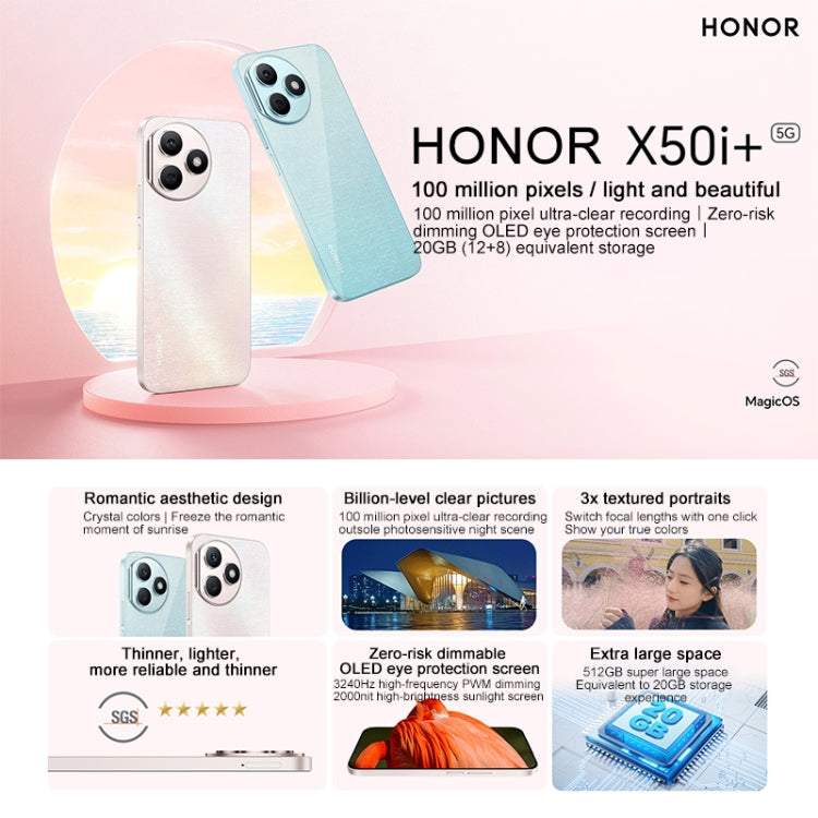 Honor X50i+, 12GB+256GB,  6.7 inch MagicOS 7.2 Dimensity 6080 Octa Core up to 2.4GHz, Network: 5G, OTG, Not Support Google Play(Blue) - Honor by Huawei | Online Shopping UK | buy2fix