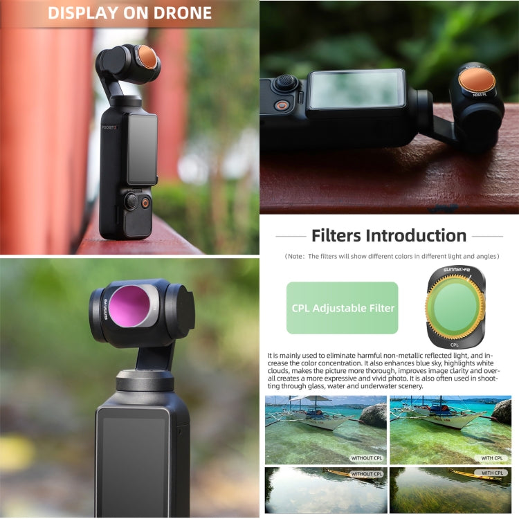 For DJI OSMO Pocket 3 Sunnylife Camera Lens Magnetic Metal Filter, Filter:6 in 1 UV CPL ND8-64 - Lens Accessories by Sunnylife | Online Shopping UK | buy2fix