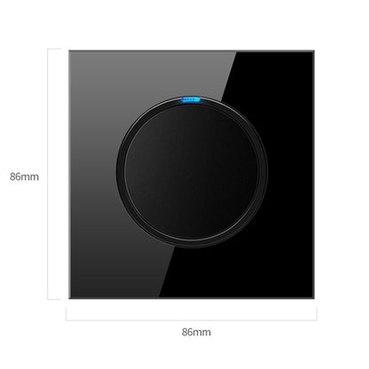 86mm Round LED Tempered Glass Switch Panel, Black Round Glass, Style:One Open Dual Control - Consumer Electronics by buy2fix | Online Shopping UK | buy2fix