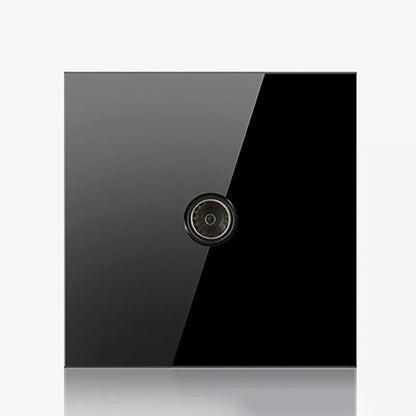 86mm Round LED Tempered Glass Switch Panel, Black Round Glass, Style:TV Socket - Consumer Electronics by buy2fix | Online Shopping UK | buy2fix