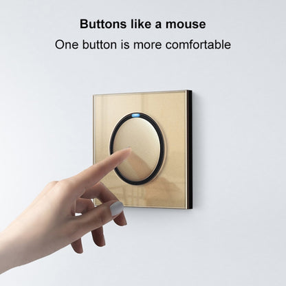 86mm Round LED Tempered Glass Switch Panel, Gold Round Glass, Style:TV Socket - Consumer Electronics by buy2fix | Online Shopping UK | buy2fix