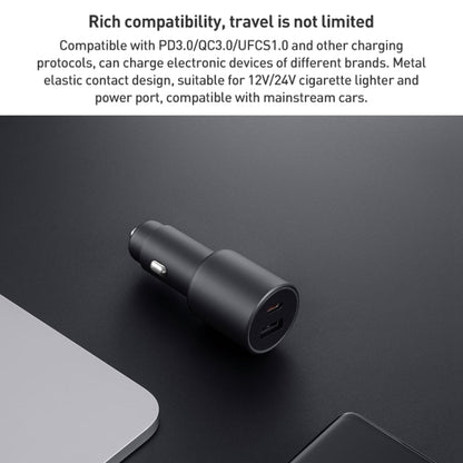 Original Xiaomi 43W Dual Ports USB + USB-C / Type-C Car Charger 1A1C(Black) - Car Charger by Xiaomi | Online Shopping UK | buy2fix