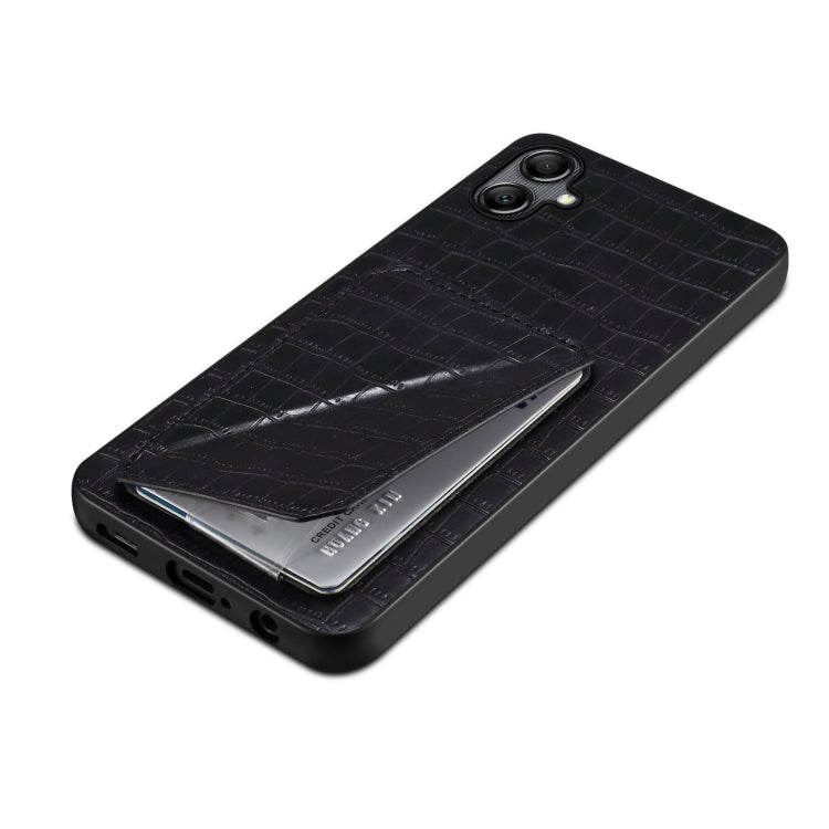For Samsung Galaxy S23 Ultra 5G Denior Imitation Crocodile Leather Back Phone Case with Holder(Black) - Galaxy S23 Ultra 5G Cases by Denior | Online Shopping UK | buy2fix