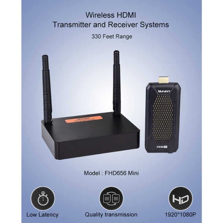 Measy FHD656 Mini 1080P HDMI 1.4 HD Wireless Audio Video Transmitter Receiver Extender Transmission System, Transmission Distance: 100m, US Plug - Amplifier by Measy | Online Shopping UK | buy2fix