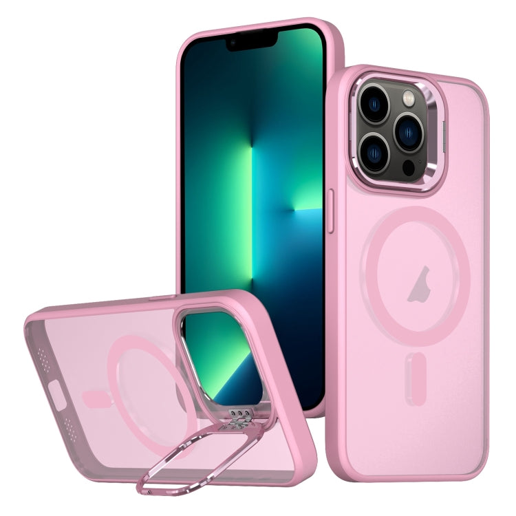 For iPhone 13 Pro Max Metal Invisible Camera Holder MagSafe Magnetic Phone Case(Pink) - iPhone 13 Pro Max Cases by buy2fix | Online Shopping UK | buy2fix