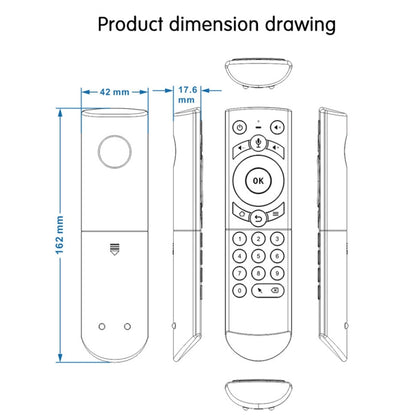 G21 2.4GHz Fly Air Mouse LED Backlight Wireless Keyboard Remote Control with Gyroscope for Android TV Box / PC, Support Intelligent Voice (Blue) - Computer & Networking by buy2fix | Online Shopping UK | buy2fix