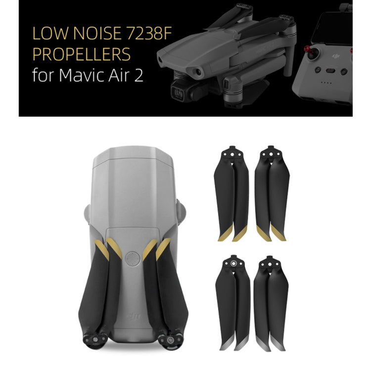 1 Pair Sunnylife 7238F-1 For DJI Mavic Air 2 Low Noise Quick-release Propellers(Gold) - DJI & GoPro Accessories by Sunnylife | Online Shopping UK | buy2fix