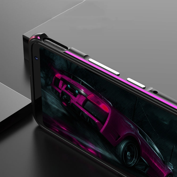 For ASUS ROG Phone 3 ZS661KS Aluminum Alloy Shockproof Protective Bumper Frame(Black Purple) - Mobile Accessories by buy2fix | Online Shopping UK | buy2fix