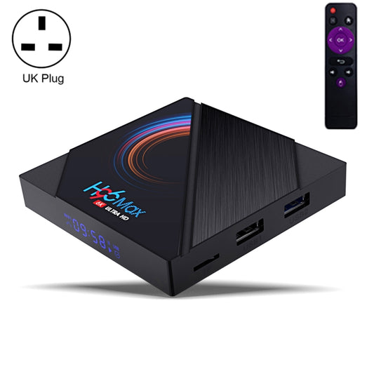 H96 Max 6K Ultra HD Smart TV Box with Remote Controller, Android 10.0, Allwinner H616 Quad Core ARM Cortex-A53, 2GB+16GB, Support TF Card / USBx2 / AV / HDMI / WIFI, UK Plug - Consumer Electronics by buy2fix | Online Shopping UK | buy2fix