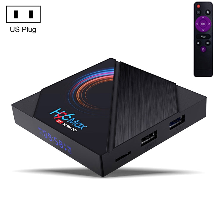 H96 Max 6K Ultra HD Smart TV Box with Remote Controller, Android 10.0, Allwinner H616 Quad Core ARM Cortex-A53, 4GB+64GB, Support TF Card / USBx2 / AV / HDMI / WIFI, US Plug - Consumer Electronics by buy2fix | Online Shopping UK | buy2fix