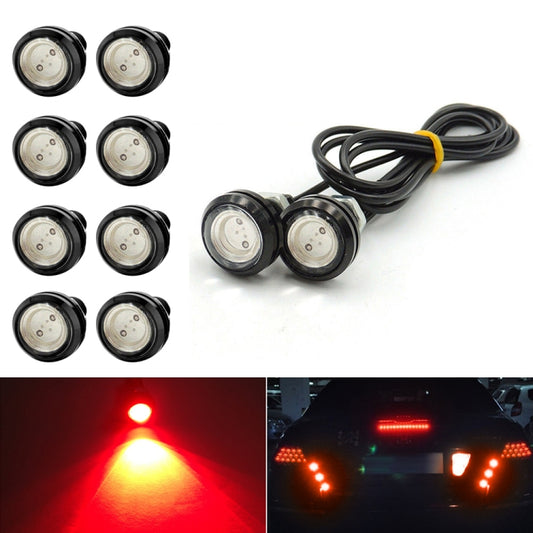 10 PCS 23mm 1.5W DC9-80V Motorcycle Eagle Eye Light Double Lens(Red Light) - Eagle Eye Lights by buy2fix | Online Shopping UK | buy2fix