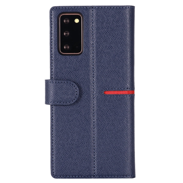 For Samsung Galaxy Note 20 GEBEI Top-grain Leather Horizontal Flip Protective Case with Holder & Card Slots & Wallet & Photo Frame(Blue) - Galaxy Note20 Cases by GEBEI | Online Shopping UK | buy2fix