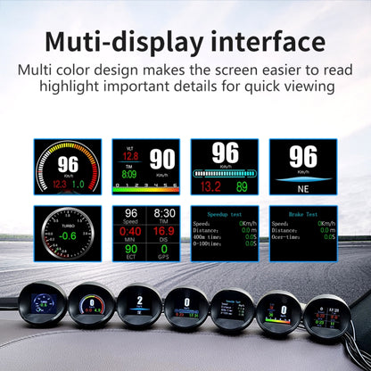 P11 OBD2 + GPS Mode Car HUD Head-up Display Water Temperature / Vehicle Speed / Voltage / Fuel Consumption Display, Speed Alarm - Head Up Display System by buy2fix | Online Shopping UK | buy2fix