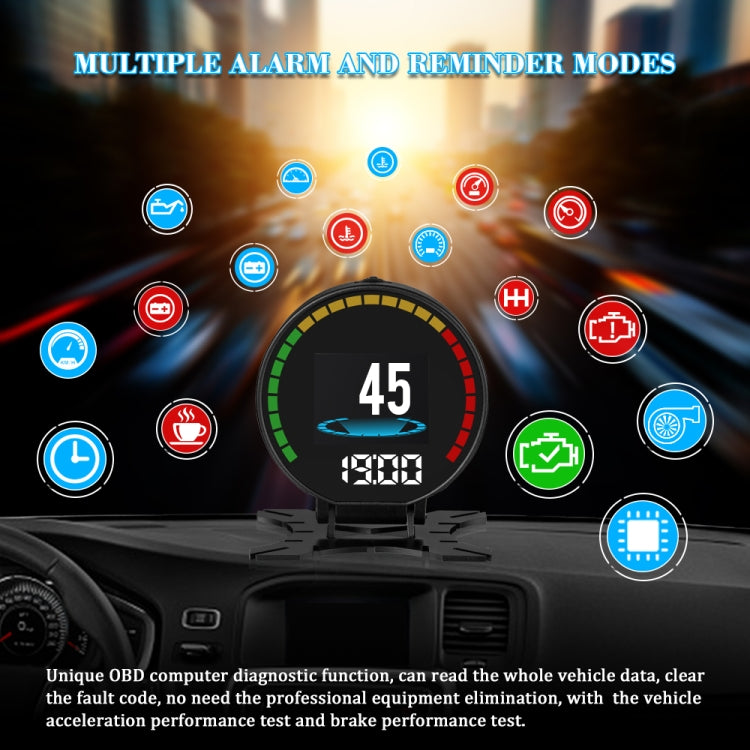 P15 OBD2 Car HUD Head-up Display Water Temperature / Vehicle Speed / Voltage - Head Up Display System by buy2fix | Online Shopping UK | buy2fix