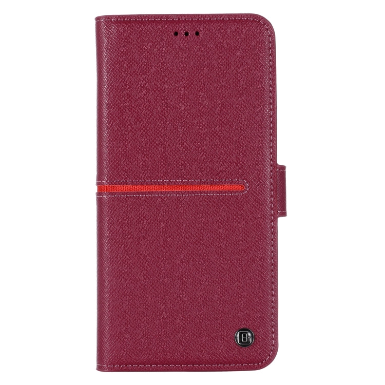 For iPhone 12 Pro Max GEBEI Top-grain Leather Horizontal Flip Protective Case with Holder & Card Slots & Wallet & Photo Frame(Wine Red) - iPhone 12 Pro Max Cases by GEBEI | Online Shopping UK | buy2fix