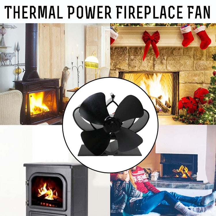 YL201 4-Blade High Temperature Metal Heat Powered Fireplace Stove Fan (Gold) - Consumer Electronics by buy2fix | Online Shopping UK | buy2fix