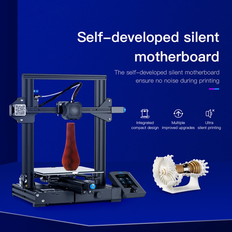 CREALITY Ender-3 V2 Craborundom Glass Platform Ultra-silent DIY 3D Printer, Print Size : 22 x 22 x 25cm, EU Plug - 3D Printer by Creality | Online Shopping UK | buy2fix