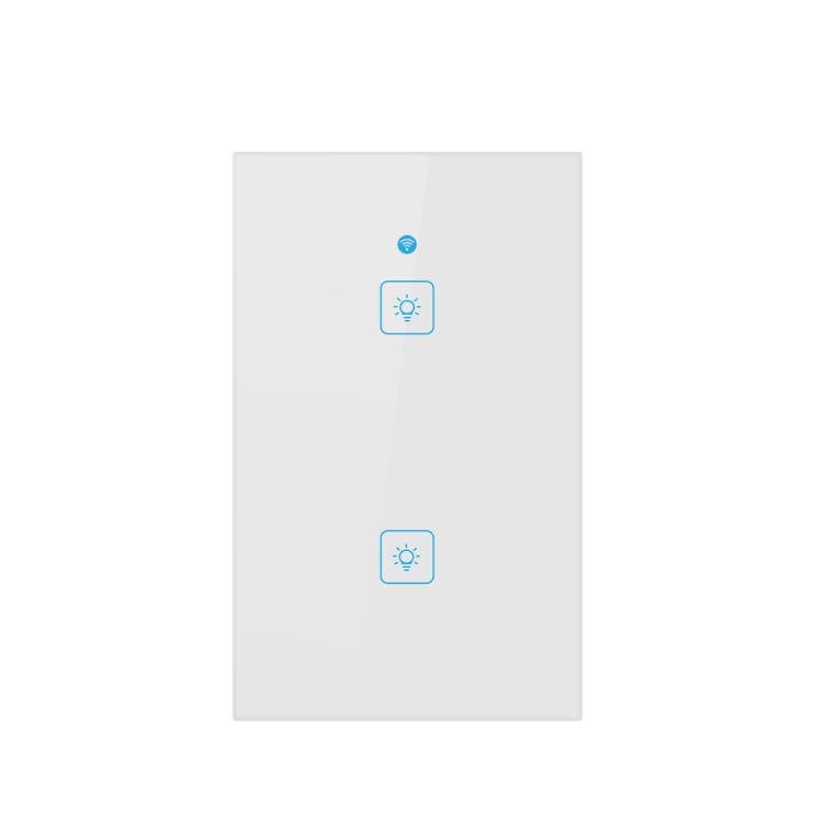 WS-US-02 EWeLink APP & Touch Control 2A 2 Gangs Tempered Glass Panel Smart Wall Switch, AC 90V-250V, US Plug - Consumer Electronics by buy2fix | Online Shopping UK | buy2fix