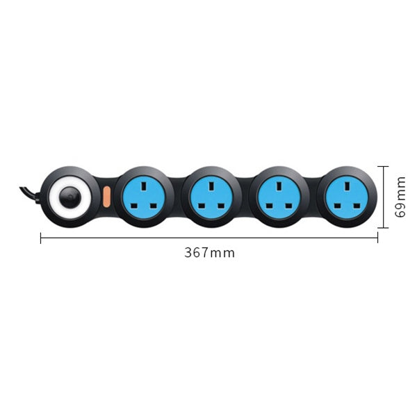 Charging Plug-in Wiring Board Creative Rotary Towline Board 13A Deformed Socket, UK Plug, 4-Bit Socket(Black) - Consumer Electronics by buy2fix | Online Shopping UK | buy2fix