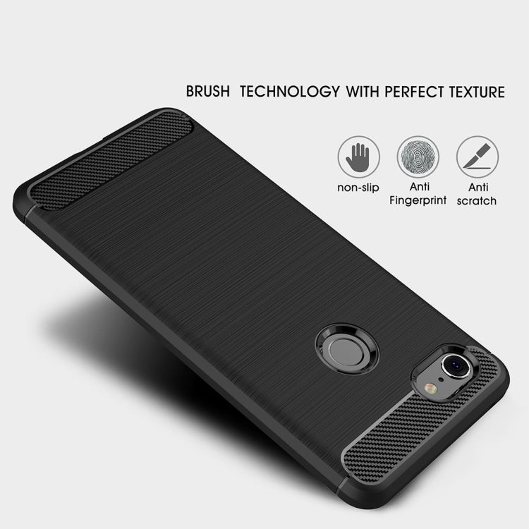 Brushed Texture Carbon Fiber Shockproof TPU Case for Google Pixel 3 XL(Black) - Mobile Accessories by buy2fix | Online Shopping UK | buy2fix
