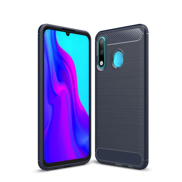 Brushed Texture Carbon Fiber TPU Case for Huawei P30 Lite (Navy Blue) - Huawei Cases by buy2fix | Online Shopping UK | buy2fix