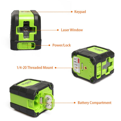 9011G 1V1H 15mW 2 Line Green Beam Laser Level Covering Walls and Floors(Green) - Consumer Electronics by buy2fix | Online Shopping UK | buy2fix