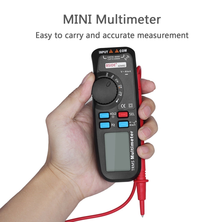 BSIDE ADM92 Handheld True RMS Digital Multimeter Auto Range 6000 Counts TRMS Tester with Live Wire Check Temp NCV Hz ohm Diode - Consumer Electronics by buy2fix | Online Shopping UK | buy2fix