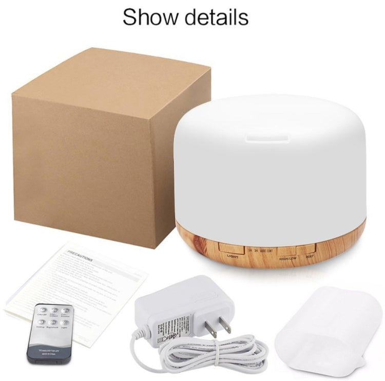 T500 Remote Control Wood Pattern Air Humidifier Automatic Alcohol Sprayer Essential Oil Diffuser Ultrasonic Mist Maker Ultrasonic Aroma Diffuser Atomizer Color LED, Capacity: 500ml, DC 24V, US Plug - Home & Garden by buy2fix | Online Shopping UK | buy2fix
