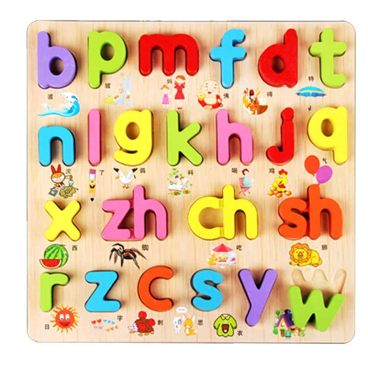 Baby Kids Wooden Puzzles Toys Educational Jigsaw Board Puzzle Toys Cognitive Plate(Initials) - DIY Developmental Toys by buy2fix | Online Shopping UK | buy2fix