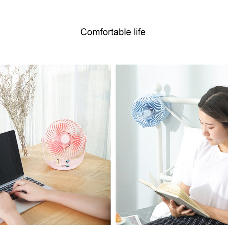 F12 Portable Rotatable USB Charging Stripe Desktop Fan with 3 Speed Control (Blue) - Consumer Electronics by buy2fix | Online Shopping UK | buy2fix