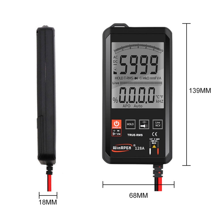 HY128A Conventional Screen Ultra-thin Touch Smart Digital Multimeter Fully Automatic High Precision True Effective Value Multimeter - Consumer Electronics by buy2fix | Online Shopping UK | buy2fix