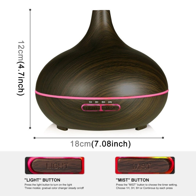 W350 14W 300ML Wood Grain Aromatherapy Air Purifier Humidifier with LED Light for Office / Home Room(Coffee) - Home & Garden by buy2fix | Online Shopping UK | buy2fix