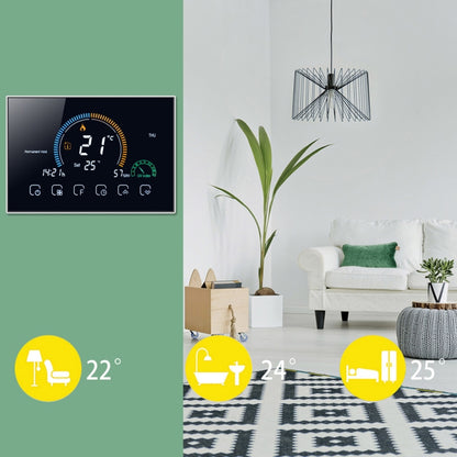 BHT-8000-GALW Control Water Heating Energy-saving and Environmentally-friendly Smart Home Negative Display LCD Screen Round Room Thermostat with WiFi(Black) - Consumer Electronics by buy2fix | Online Shopping UK | buy2fix