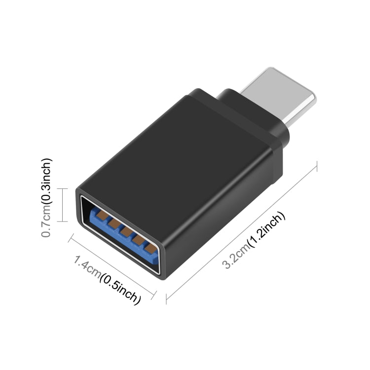 HAWEEL USB-C / Type-C Male to USB 3.0 Female OTG Data Transmission Adapter(Black) -  by buy2fix | Online Shopping UK | buy2fix