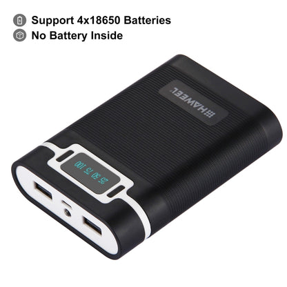 HAWEEL DIY 4 x 18650 Battery (Not Included) 10000mAh Power Bank Shell Box with 2 x USB Output & Display for iPhone, Galaxy, Sony, HTC, Google, Huawei, Xiaomi, Lenovo and other Smartphones(Black) - Power Bank Box by HAWEEL | Online Shopping UK | buy2fix