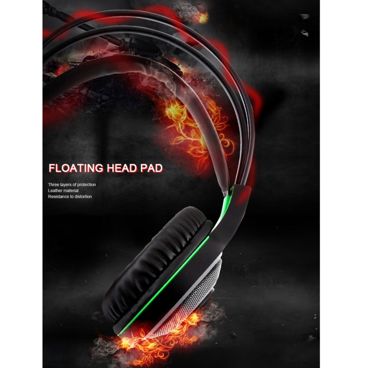 HAMTOD V5000 Dual 3.5mm + USB Interface Wired Gaming Headset, Cable Length: 2.1m(Black) - Multimedia Headset by HAMTOD | Online Shopping UK | buy2fix