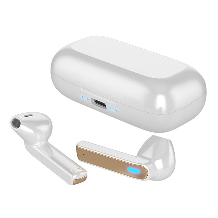 BQ02 TWS Semi-in-ear Touch Bluetooth Earphone with Charging Box & Indicator Light, Supports HD Calls & Intelligent Voice Assistant (White) - TWS Earphone by buy2fix | Online Shopping UK | buy2fix