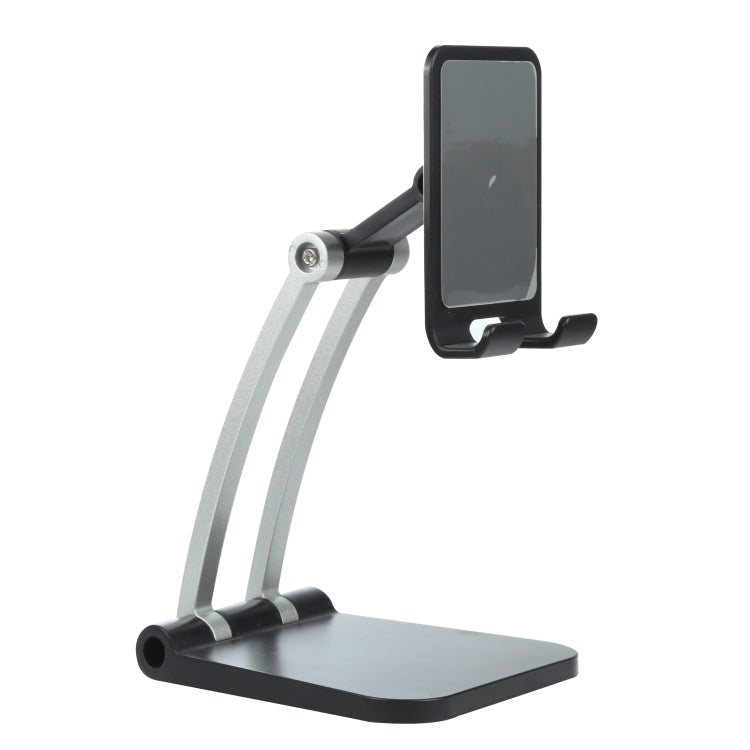 A18 Universal Aluminum Alloy Two-section Folding Mobile Phone Tablet Holder(Black) - Desktop Holder by buy2fix | Online Shopping UK | buy2fix