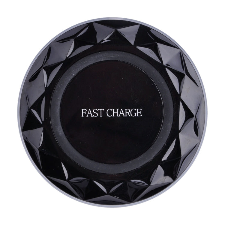 DC5V Input Diamond Qi Standard Fast Charging Wireless Charger, Cable Length: 1m(Black) - Apple Accessories by buy2fix | Online Shopping UK | buy2fix
