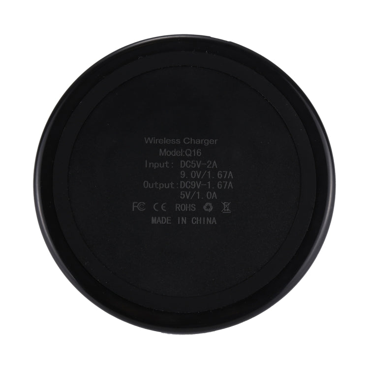 DC 9V 1.67A / 5V 1A Universal Round Shape Qi Standard Fast Wireless Charger with Indicator Light - Apple Accessories by buy2fix | Online Shopping UK | buy2fix