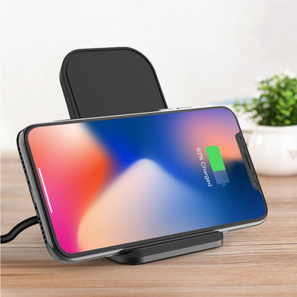 HAMTOD M5 15W Intelligent Dual Coil Design Qi Standard Holder Wireless Charger with Indicator Light, Support Fast Charging(Black) - Apple Accessories by HAMTOD | Online Shopping UK | buy2fix